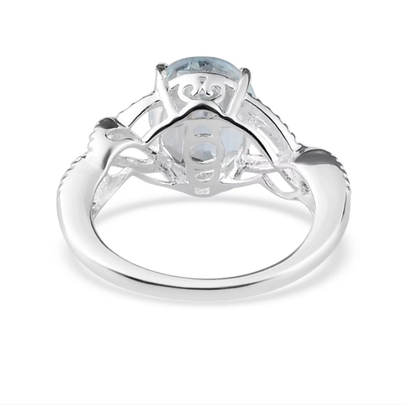 Genuine Sky Blue Topaz 💙 Ring Platinum over Sterling Silver Sz 11! - Picture 5 of 8